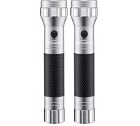 Varta Lampe Torche LED, Brite Essential F20, lampe avec poignée en caoutchouc, lampe de poche résistante aux chocs, non équipée, sont nécessaires 2x piles C (Lot de 2)