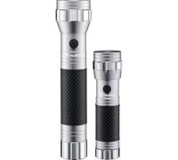 Varta Lampe torche LED, Brite Essential Twin Pack F10 et F20, 2er Set | aluminium et poignée caoutchouc, antichoc, 14 et 19 LEDs, sans piles, Argent, F10 3x AAA Piles, Garage et Outdoor