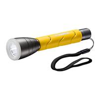 VARTA Lampe Torche LED incl. 2x piles AA, Outdoor Sports F20, lumière avec deux modes d'éclairage, lampe de poche avec poignée caoutchoutée, très robuste, jaune