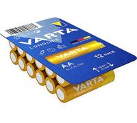 VARTA Piles AA, lot de 12, Longlife, Alcalines, 1,5V, adaptées aux télécommandes, réveils, radios, horloges murales, Made in Germany
