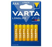 Varta Piles AAA Longlife LR03 - Alcalines 1,5 V - Lot de 6 - conservation jusqu'à 10 ans