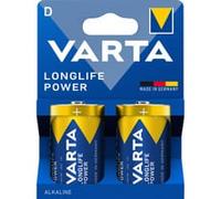 2 Piles Alcalines D / LR20 Varta LongLife Power