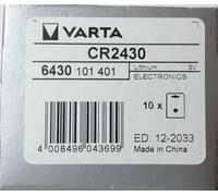 VARTA Lot de 10 Piles bouton lithium "Electronics" CR2430, 3 Volt