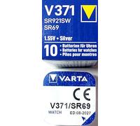 VARTA Lot de 10 piles oxyde argent pour montres, V371 (SR69) SR920SW 1,55 Volt
