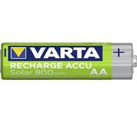 Varta Lot de 2 piles solaires AA 800 mAh 1,2 V NiMh 56736 en vrac + 1 boîte de rangement pour 4 piles Mignon (AA) ou Micro (AAA) et piles avec logo