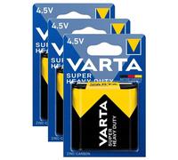 VARTA Lot de 3 Blisters x 1 Pile Plate Zinc-Carbon Superlife 4.5V 3R12