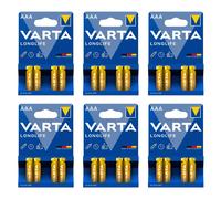 VARTA Lot de 6 Blisters de 4 Piles Longlife 4103 AAA Micro LR03