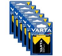 VARTA Lot de 6 Blisters x 1 Pile Plate Zinc-Carbon Superlife 4.5V 3R12
