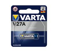 Varta LR27A Pile Alcaline 12V 19mAh Usage Unique, Dimensions 8x28.2mm, Facteur de Forme Cylindrique, Conditionnement Blister, Réf 04227-101-401