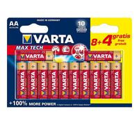 8+4 Piles Alcalines AA / LR6 Varta LongLife Max Power