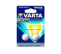 Varta Pack de 2 Piles Bouton Lithium CR2430 3V 280mAh, Dimensions 24.5 x 3 mm, Type Usage Unique, Conditionnement Blister