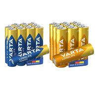 Varta - Pile Alcaline - AAA x 8 + 4 gratuites - High Energy (LR03) & Longlife AA Mignon LR06 Alkaline Batteries (10-pack) - Made in Germany - ideal for remote controls, radios, alarm clocks and clocks