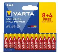 VARTA Pile alcaline - Longlife Max Power - AAA / LR03 - lot de 8 + 4 offertes
