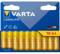 VARTA Pile alcaline "LONGLIFE" Mignon AA 10 pièces
