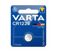 Varta Pile bouton Lithium CR1225 3V 48mAh Ø12.5mm x 2.5mm, usage unique, blister individuel, poids 0.9g, référence 06225-101-401