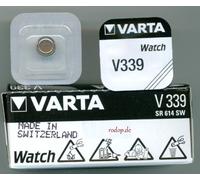 'VARTA Pile bouton oxyde d'argent Montre Batterie V339 Varta, 11 mAh, 1,55 V, 1er sous blister
