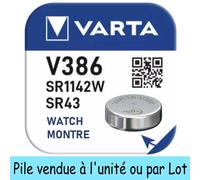 Pile Montre 386 / SR43 / SR43W / SR1142 Varta