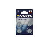 Varta Pile Lithium CR2016, 3V, 87mAh, Pack de 4. Dimensions 20mm x 1.6mm, Poids unitaire 1.8g. Technologie pile à usage unique. Réf. 06016-101-404