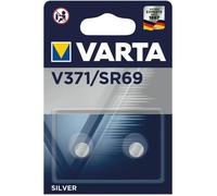 VARTA Piles Bouton V371/SR69 oxyde d'argent, lot de 2, Silver Coin, 1,55V, emballage sécurisé pour les enfants, pour montres, clés de voiture, télécommandes, balances, Made in Germany