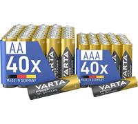 VARTA Piles 40x AA & 40x AAA, lot de 80, Power on Demand, Alcaline, Mix Pack, Emballage écologique, idéal pour Les Accessoires informatiques, Smart Home, Made in Germany