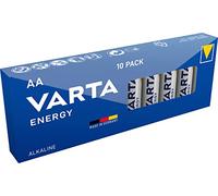 VARTA Piles AA, lot de 10, Energy, Alcalines, 1,5V, emballage recyclé à 80%, pour des besoins de base simples, Made in Germany