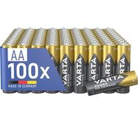 VARTA Piles AA, lot de 100, Power on Demand, Alcalines, 1,5V, emballage écologique, pour accessoires informatiques, Smart Home, lampes de poche, Made in Germany