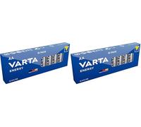 VARTA Piles AA, Lot de 20, Energy, Alcalines, 1,5V, Emballage recyclé à 80%, pour des Besoins de Base Simples, Made in Germany