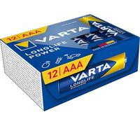 VARTA Piles AAA, lot de 12, Longlife Power, Alcalines, 1,5V, Cube, emballage recyclé à 90%, adaptées aux jouets, souris sans fil, lampes de poche, Made in Germany
