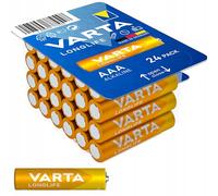 VARTA Piles AAA, lot de 24, Longlife, Alcalines, 1,5V, adaptées aux télécommandes, réveils, radios, horloges murales, Made in Germany