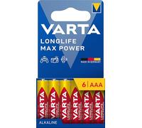 VARTA Piles AAA, Lot de 6, Longlife Max Power, alcalines