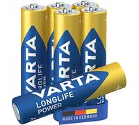 VARTA Piles AAA, lot de 6, Longlife Power, Alcalines, 1,5V, adaptées aux jouets, souris sans fil, lampes de poche, Made in Germany