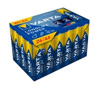Varta Piles Longlife Power LR6 (AA) alcalines 1,5 V Pack 24 Cube – 90% emballage recyclé