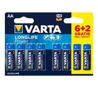 VARTA-Piles alcalines AA/LR6 Varta Longlife power - Le lot de 6+2