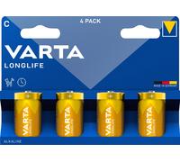 VARTA Piles alcalines Longlife Baby (C/LR14) 4 pièces