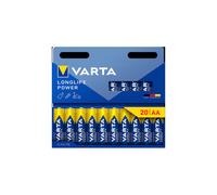 Varta Piles AA Longlife Power alcalines 1,5V – lot de 20 – emballage 90% recyclé