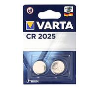 VARTA Piles Bouton CR2025, lot de 2, Lithium Coin, 3V, emballage sécurisé pour les enfants, pour petits appareils électroniques - clés de voiture, télécommandes, balances