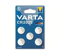 VARTA Piles Bouton CR2025, lot de 5, Lithium Coin, 3V, emballage sécurisé pour les enfants, pour petits appareils électroniques - clés de voiture, télécommandes, balances