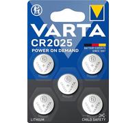 VARTA Piles Bouton CR2025, lot de 5, Lithium Coin, 3V, emballage sécurisé pour les enfants, pour petits appareils électroniques - clés de voiture, télécommandes, balances
