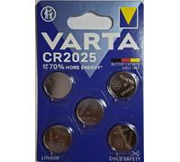 VARTA Piles Bouton CR2025, lot de 5, Lithium Coin, 3V, emballage sécurisé pour les enfants, pour petits appareils électroniques - clés de voiture, télécommandes, balances
