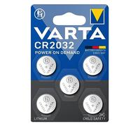 VARTA Piles Bouton CR2032, lot de 5, Power on Demand, Lithium, 3V, emballage sécurisé pour les enfants, pour petits appareils électroniques - clés de voiture, télécommandes, balances