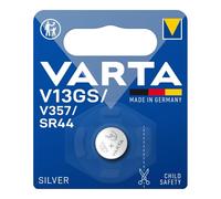 VARTA Piles Bouton V13GS/V357/SR44, Lot de 1, Silver Coin, 1,55 V | emballage sécurité enfant, technologie oxyde d'argent, sans mercure, pour thermomètre médical, cardiofréquencemètre