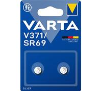 VARTA Piles Bouton V371/SR69 oxyde d'argent, lot de 2, Silver Coin, 1,55V, emballage sécurisé pour les enfants, pour montres, clés de voiture, télécommandes, balances, Made in Germany