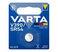 VARTA Piles Bouton V390/SR54 oxyde d'argent, lot de 1, Silver Coin, 1,55V, emballage sécurisé pour les enfants, pour montres, clés de voiture, télécommandes, Made in Germany