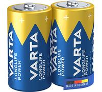 VARTA Piles C Baby, lot de 2, Longlife Power, Alcalines, 1,5V, adaptées aux accessoires informatiques, lampes de poche, appareils photo, Made in Germany