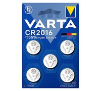 Varta Pile bouton CR2016 3 V 87 mAh Lithium – Lot de 5
