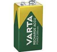 VARTA Piles rechargeables Pile Bloc 9V, lot de 1, Recharge Accu Power, 200 mAh, sans effet mémoire, préchargée, prête à l'emploi