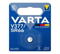 VARTA Piles V377/SR66 Pile Bouton, Lot de 1, Silver Coin, 1,55 V, Compact | emballage sécurité enfant, technologie oxyde d'argent, sans mercure, pour thermomètre médical, cardiofréquencemètre