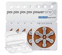 Varta Power One p312 Lot de 30 piles pour appareils auditifs 5 x 6 piles PR41 Marron 24607 + boîte de rangement pour 2 piles d'appareils auditifs (10, 13, 312, 675), boîte de rangement pour 2 piles