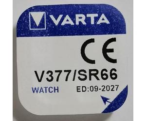 Varta Primary Silver Button V377/SR 66 Nickel-Oxyhydroxide (Niox) 1,55 V Non-Rechargeable Battery - Non-Rechargeable Batteries (Nickel-Oxyhydroxide (Niox), 1,55 V, 24 mAh, 6.8 mm, 6.8 mm, 2.6 mm)