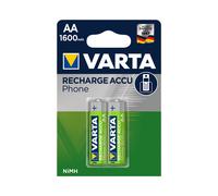 Varta Rechargeable AA NiMH 1.2V 1600mAh, 2 pièces, 14.5mm Ø x 50.5mm, Blister - Batterie Varta T399B, Ref: 58399-201-402